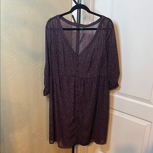 Torrid Wine Cheetah Print Button Down Shirt